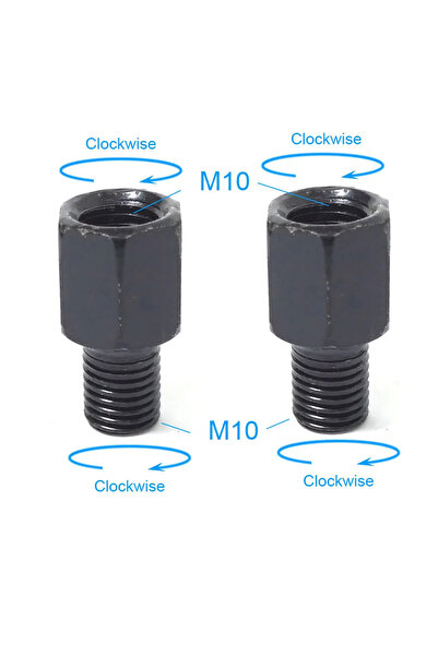 Choice12 2x M10M10 (RR) 1 Pair Black Motorcycle Mirror Adapters M10 10MM M8 8...