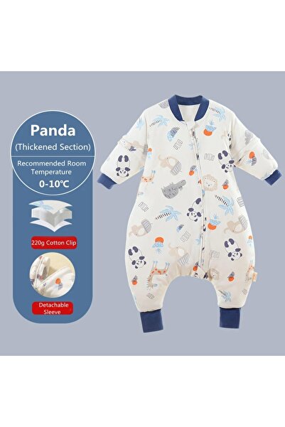 AIBOYING 90-100cm Panda-3 2025 Baby Cartoon Split-legged Sleepsacks With Deta...