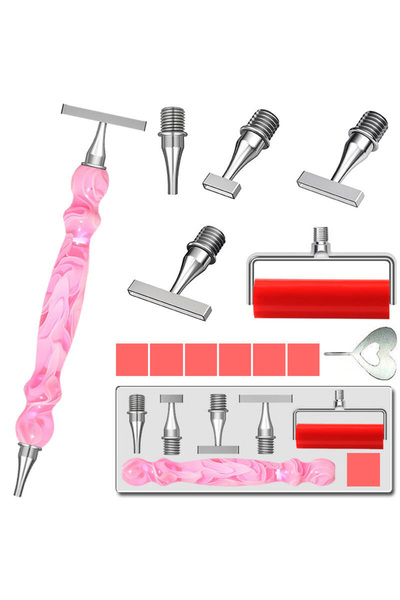 Choice D Pink Roller Set Ergonomic Diamond Painting Art Drill Bead Dot Pen Ki...