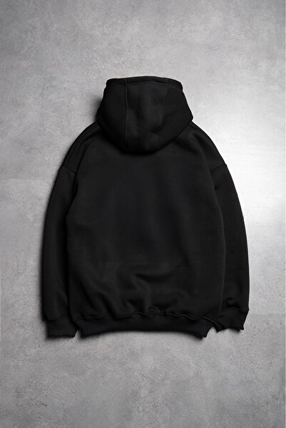 Fadeback Rhinestones Siyah Taşlı Oversize Hoodie FD1009SYSY