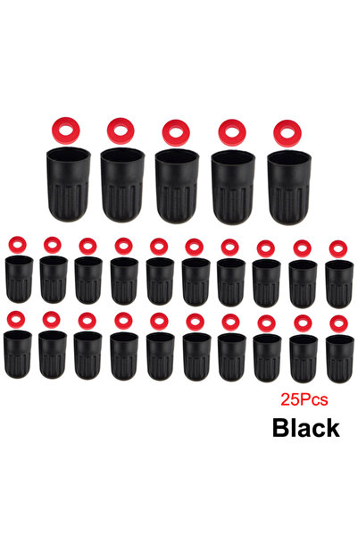 choice2 25Pcs Plastic Black Tire Valve Caps for TR20008 TPMS, Universal Stem ...