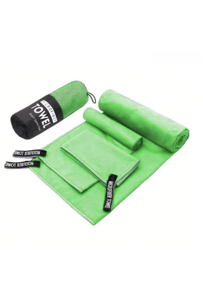 Choice50 38x38 40x60 60x122cm light green 3PCS Quick Dry Beach Towel, Microfi...