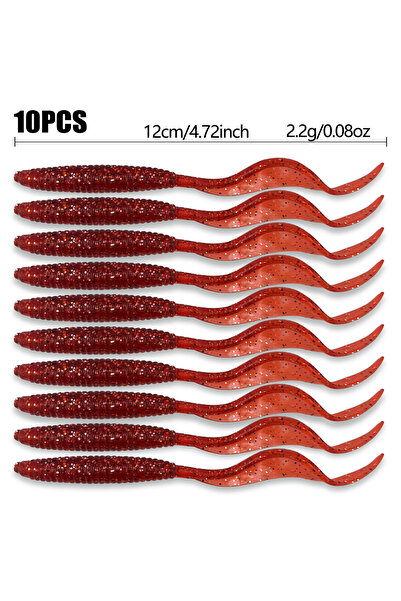 Choice SMT-10z2.2gldjwjhA 10pcs/set Long Tail Worm Soft Lures Fishy Artificia...