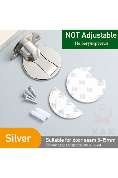 Choice1 1 PC Normal-Silver KAK Adjustable Door Stop Punch-free Magnetic Door ...