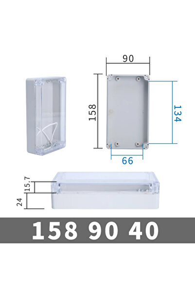 Choice16 158-90-40 IP67 Plastic Transparent Box Waterproof Enclosure Electron...