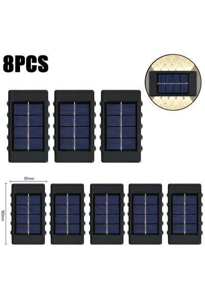 choice2 Solar 10LED-Warm 8PC 10 LED Solar Wall Lamp Outdoor Waterproof Solar ...