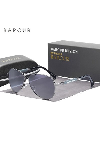 Choice Gray Gradient BARCUR Design Memery Frame Sunglasses Polarized For Men ...