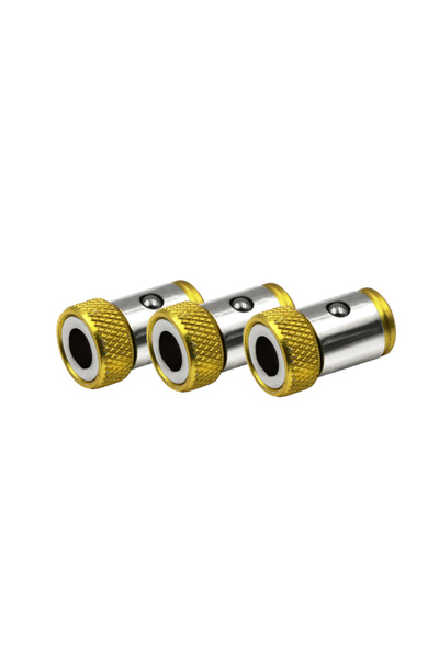 Choice4 3pcs Yellow 3pcs Magnetic Bit Holder Alloy Electric Magnetic Ring Scr...