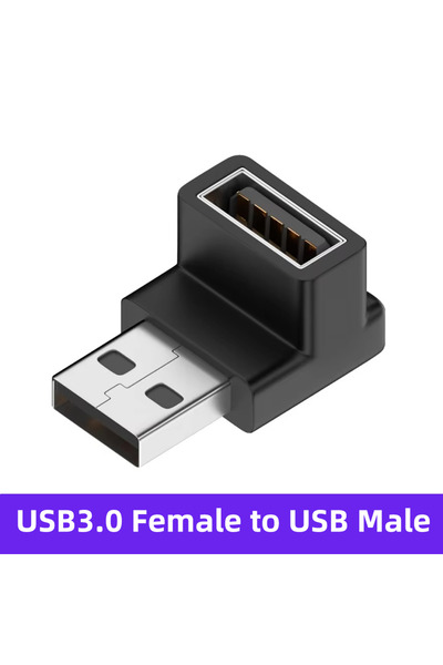 Choice قطعة واحدة من محول تمديد USB 3.0 ذكر إلى أنثى بزاوية قائمة بزاوية 90 د...
