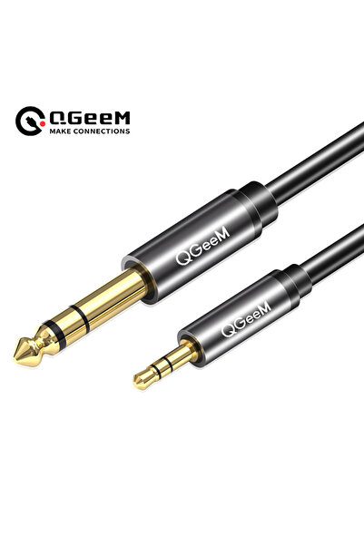 Choice 0.5m Alu-Alloy 3.5-6.35mm QGeeM 3.5mm to 6.35mm Adapter Aux Cable for ...