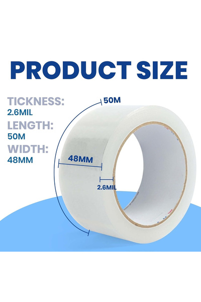 Choice 48mm x 50m 2.6mil No Noise Packing Tape, 48mm x 100m, Heavy Duty Silen...