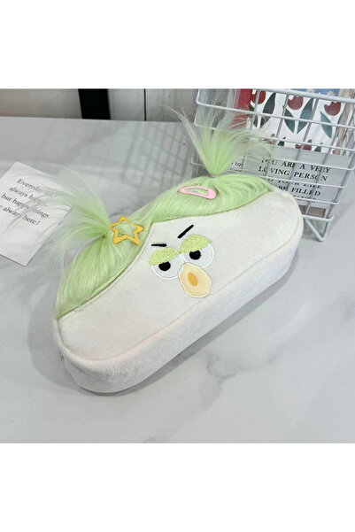 Choice White Kawaii Funny Big Capacity Plush Pencil Bag Creative Cartoon Big ...