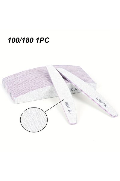 Choice 1pc Half Moon 1/2/5/10/25/50Pcs Professional Nail File Lima 100/180 Gr...