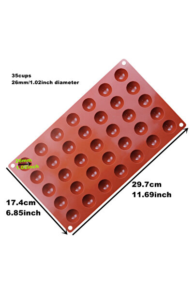 Choice 26mm diameter Semi Sphere Silicone Chocolate Mold Half Ball Cake Tray ...