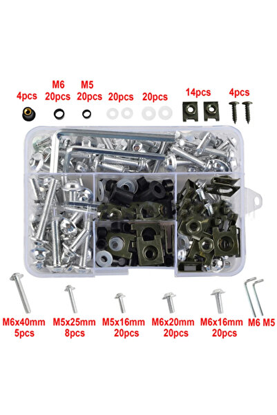 Choice3 Silver 177PCS Screws Nut Motorcycle Alloy Fairing Bolt Screw Bolts Ki...