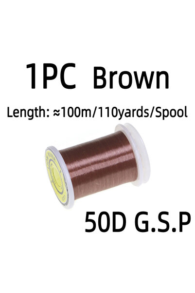Choice 1PC Brown 100m/Spool 50D GSP Fly Tying Polyethylene Floss Thread High ...