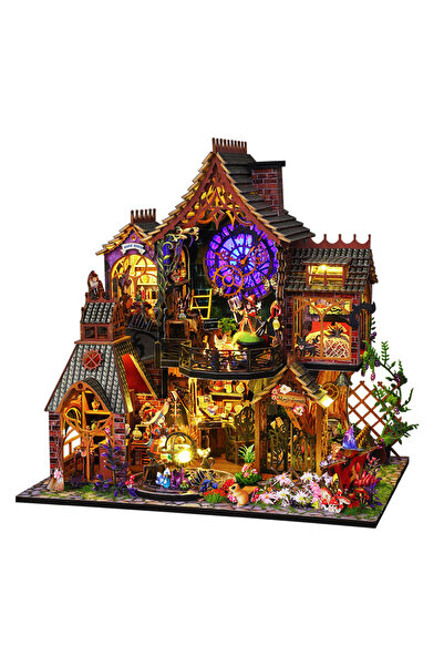 Choice ES015A DIY Big Doll House Wooden Miniature Furniture Dollhouse Handmad...