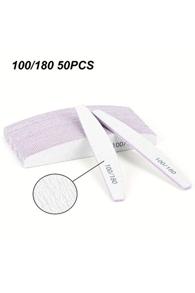 Choice 50pc Half Moon 1/2/5/10/25/50Pcs Professional Nail File Lima 100/180 G...