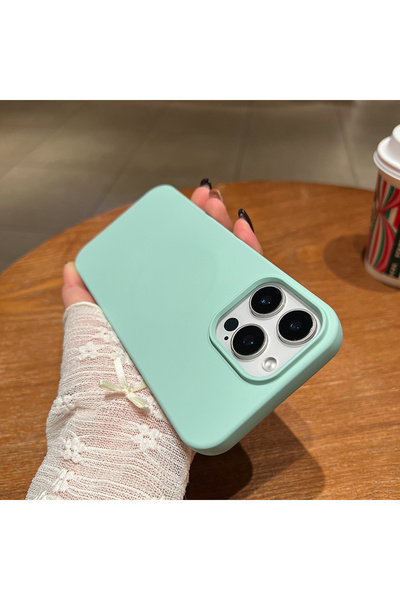Choice iPhone 13 Pro Light Green For Magsafe Magnetic Solid Color Liquid Sili...