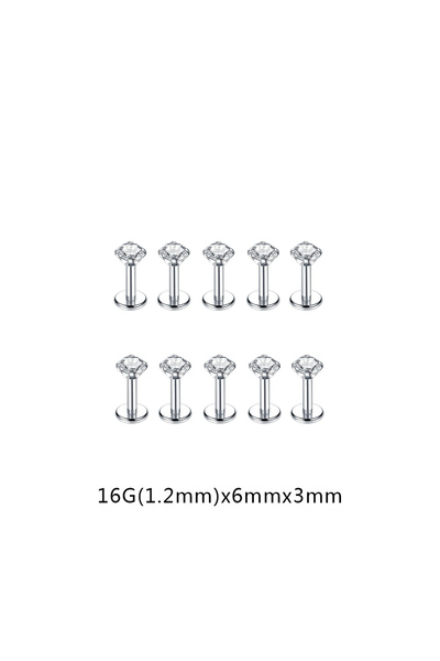 Choice6 Round body Labret, Lip Piercing Jewelry 16G(1.2mm)X6mmX3mm 10Pcs/lot ...