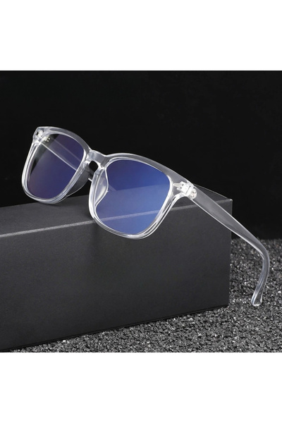 Choice3 WHITE Classic Square Men's and Women's Fashionable Anti Blue Light Gl...