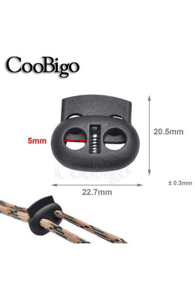 Choice Black 20pcs Plastic Stopper Cord Lock Bean Toggle Clip Apparel Shoelac...