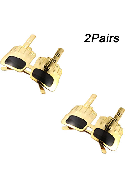 Choice3 2Pairs Creative Vertical Middle Finger Glasses, Decorative Props, Fun...