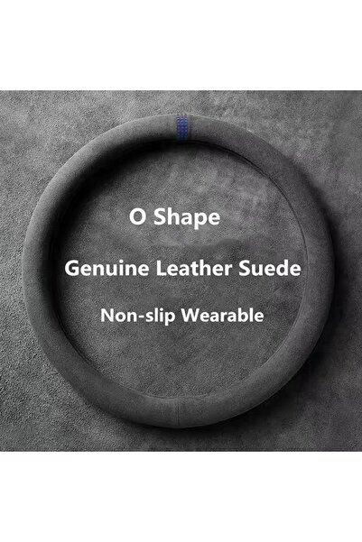 Choice E 38cm Suede Leather Car Steering Wheel Cover Wear-Resistant For BMW E...