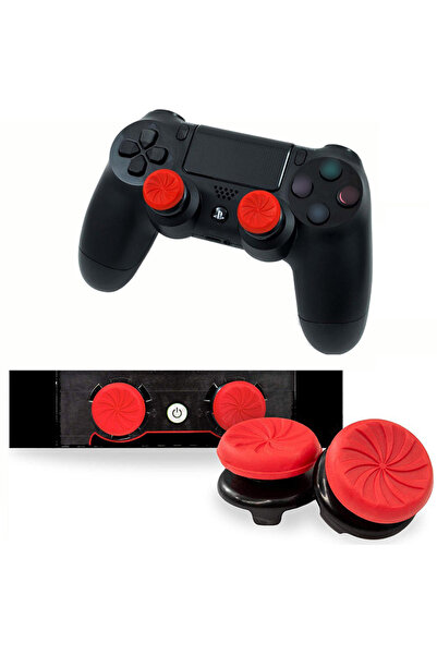 Choice4 Red 2pcs Thumb Grips For PS4 ps5 Playstation FPS Joystick Cover Exten...