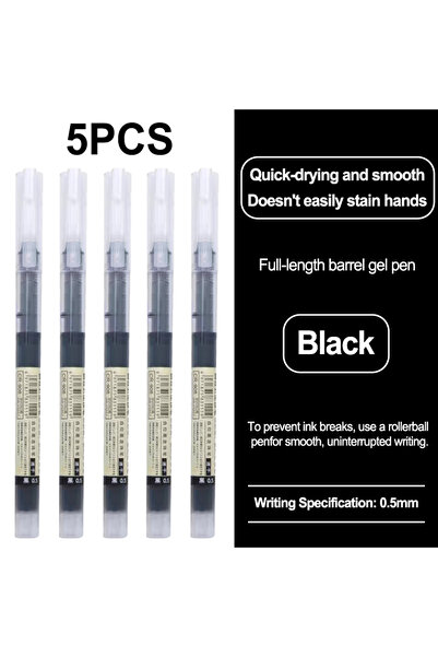 Choice4 5pcs black High Quality 0.5mm Quick Drying Fine Point Liquid Ink Pens...