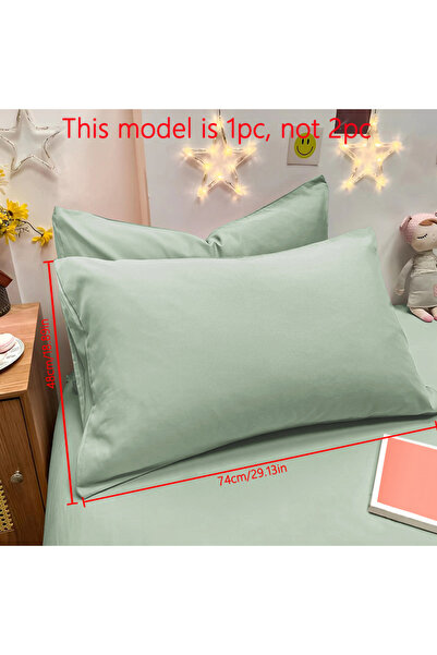 Choice 48x74cm Dark green 1 Piece Of Matte Solid Color Pillowcase, Bedroom Po...