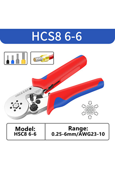 Choice5 HSC8 6-6 Ferrule Crimping Tool HSC8 6-4/6-6 Electrical Crimper Plier ...