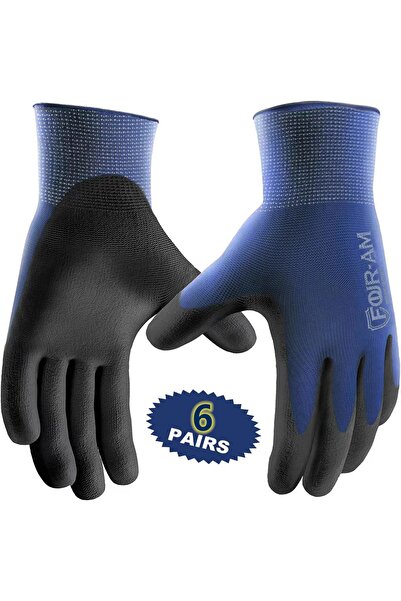 Choice7 M 6Pairs 3/6/12Pairs Ultra-Thin PU Coated Work Gloves,Excellent Grip,...