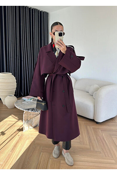 My Blog Plum Polyviscon Trench - 9476