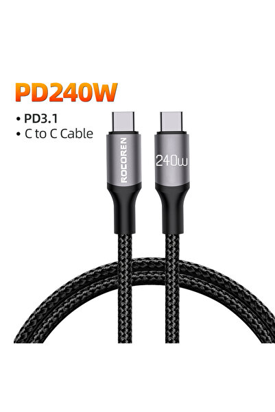 Choice 1m 240W PD3.1 Rocoren 240W USB Type C To USB C Cable PD 3.1 100W 5A Fa...