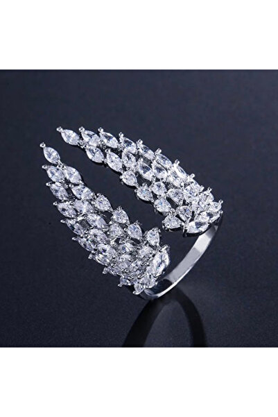 Choice resizable F1023 Huitan Bling Bling Wing Feather Rings Women Novel Desi...