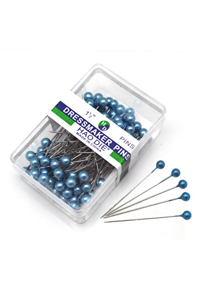 Choice7 Blue 100Pcs/Box 38mm Colorful Round Pearl Head Needles Stitch Straigh...