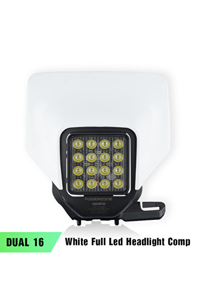 Choice مصباح أمامي LED أبيض مزدوج 16 PowerZone للدراجات النارية Supermoto لغط...