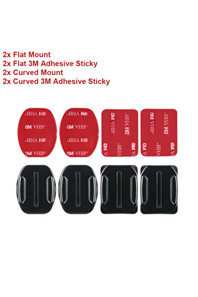 Choice1 B For GoPro Hero 12 11 Helmet Adhesive Sticky Mounts Flat Curved 3M M...
