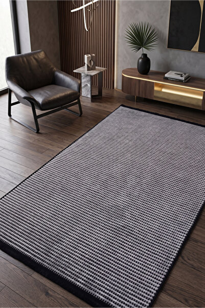 Santiva Home Gri Şönil Kilim Salon Oturma Çocuk Odası Hasır Yıkanabilir Yollu...
