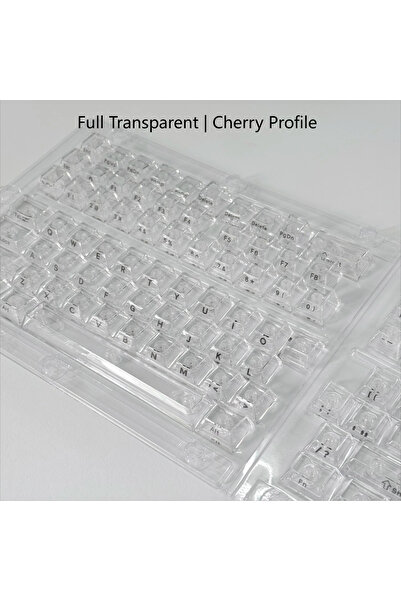 Choice7 Trans-White-B-Side Clear Transparent & Frosted Translucent PC Keycaps...