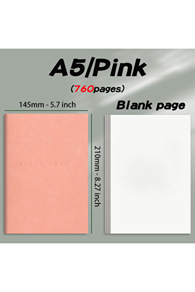 Choice Pink Super Thick Notebook (760pages) A5 Creativity Stationery Blank No...
