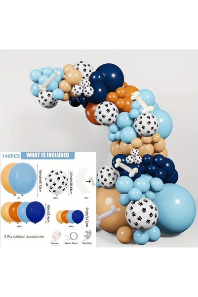 Choice Other MULTI 140PCS Dog Theme Party Set Birthday Party Decoration Blue ...