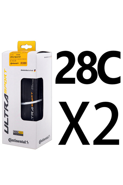 Choice USIII 700x28c 1 Pair Continental Ultra Sport III 700x23/25/28c Black F...