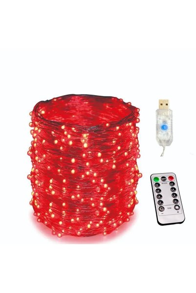 Choice 8 Modes 2M 20LEDs Red USB Led String Light 5M/10M/20M/30M 8Mode Remote...
