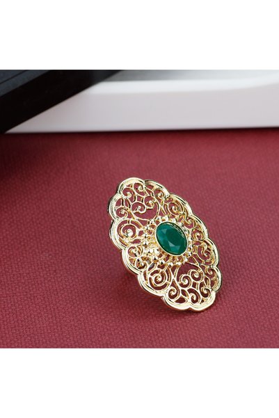 Choice خاتم نسائي ذهبي قابل للتعديل XLRING001green Sunspicems، بتصميم مجوف بن...