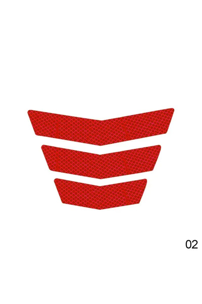 Choice1 Red 3Pcs Motorcycle Stickers Reflective Warning Trapezoidal Arrow Tai...