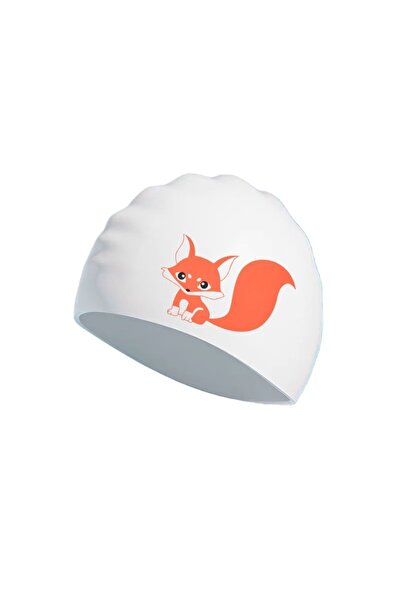 Choice One Size Red Fox Silicone Swimming Cap Cute Animal Print Cartoon Swim ...