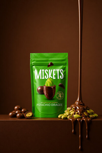 Miskets Sütlü Çikolata Kaplamalı Kavrulmuş Antep Fıstık Draje 70 G x 3 Adet