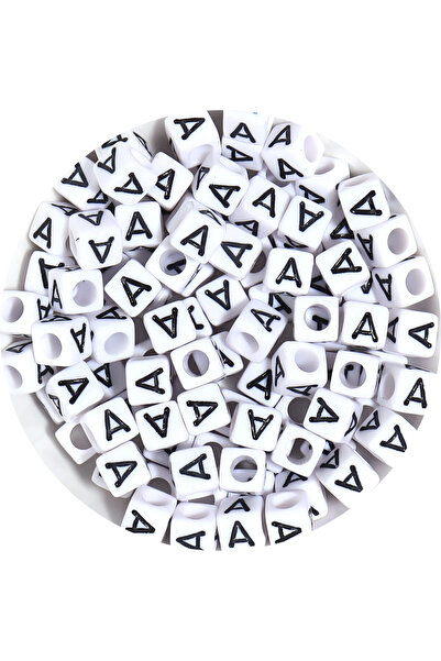 Choice5 10mm 100pcs A 50-100Pcs/Lot 10x10mm Square White Letter Acrylic Beads...